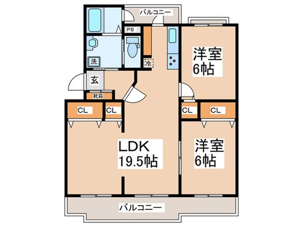 ＶＩＬＬＡＧＥ森の里　Ａ号棟の物件間取画像